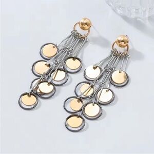 Anthropologie Gold and Silver Statement Earrings